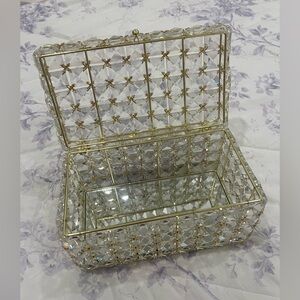 Elegant Gold and Clear glass Jewelry Box